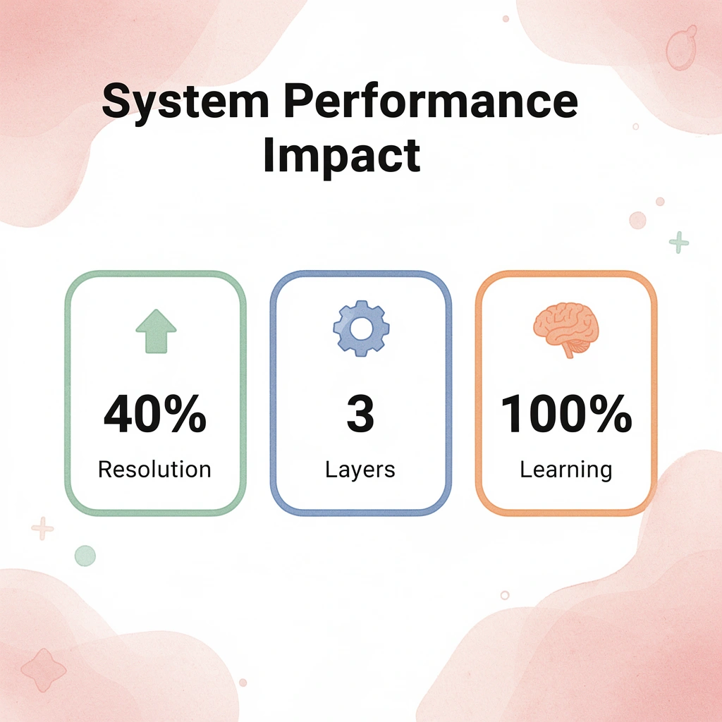 Performance metrics showing system improvements