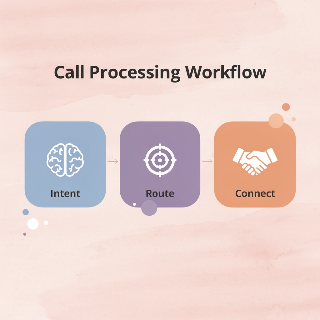 Process flow showing call handling workflow