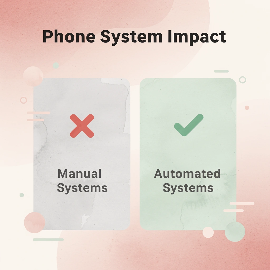 Before and after comparison of manual versus automated phone systems