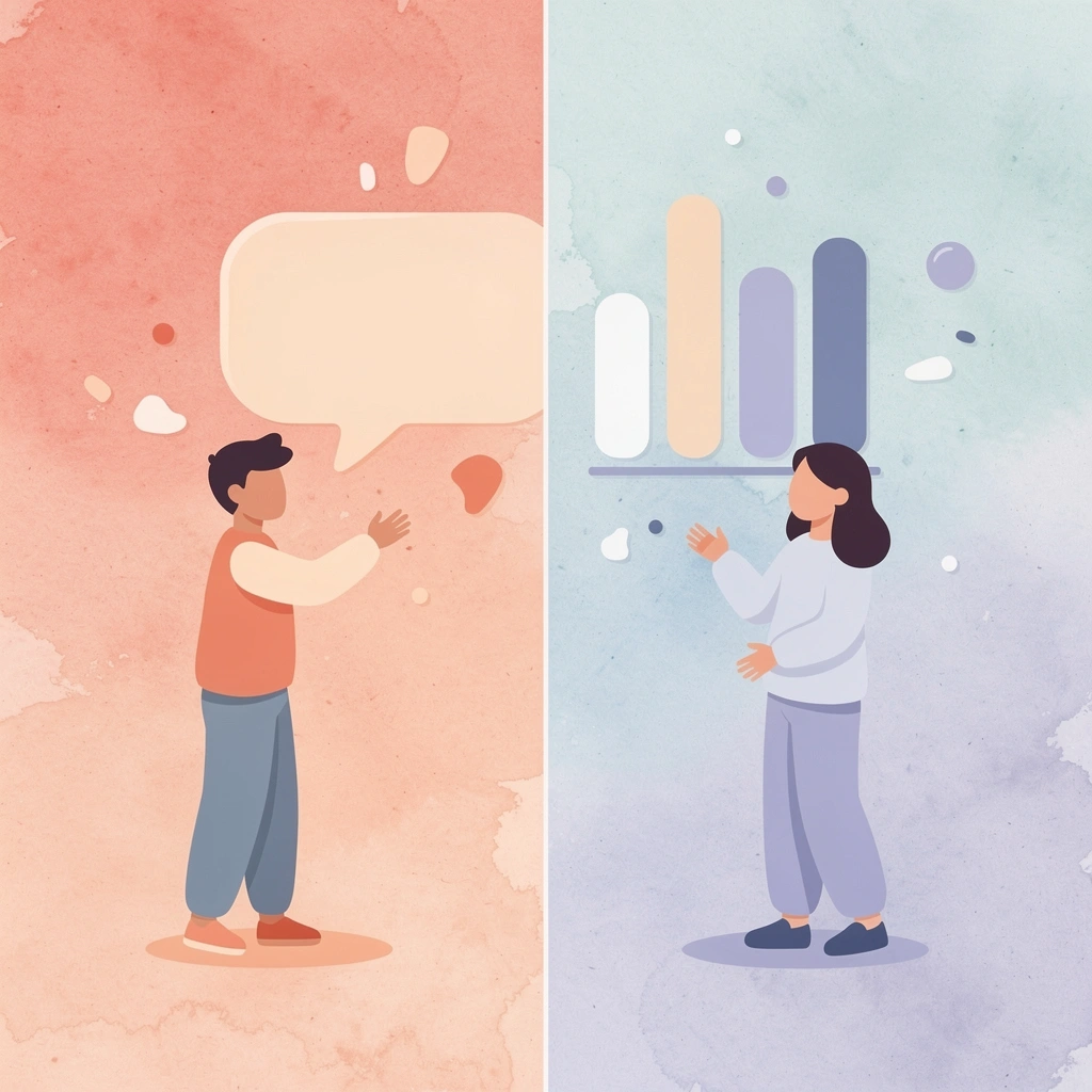 Split scene showing frustrated customer versus satisfied customer experience