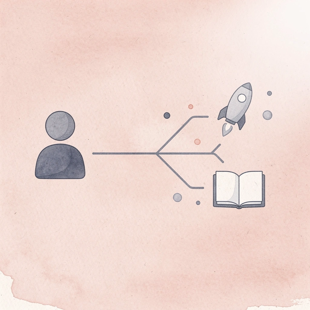 Medical practice icon splitting into different specialty paths