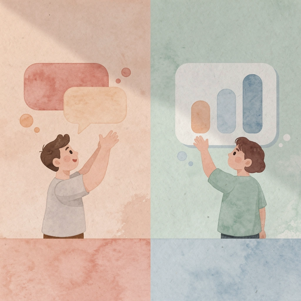 Split scene illustration contrasting generic vs specialized answering service approaches