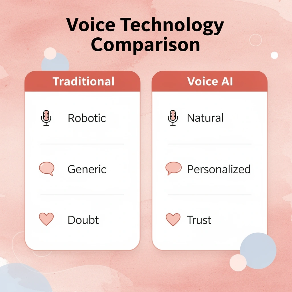 Comparison table of traditional platforms versus Voice AI technology - Smith.ai Alternatives
