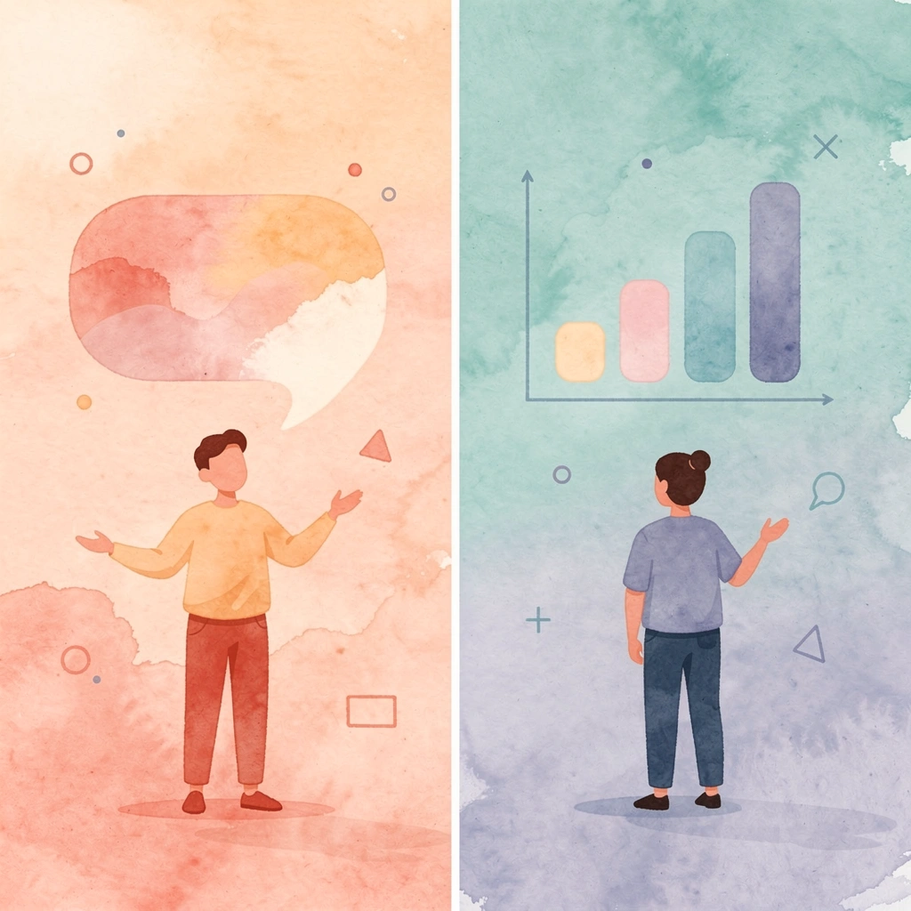 Split scene showing contrast between complex and simple user interfaces - Nice Cxone Alternatives
