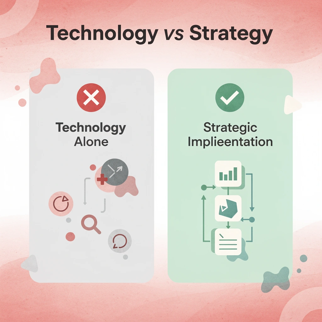 Before and after comparison showing technology alone versus strategic implementation - Observe.ai Competitors
