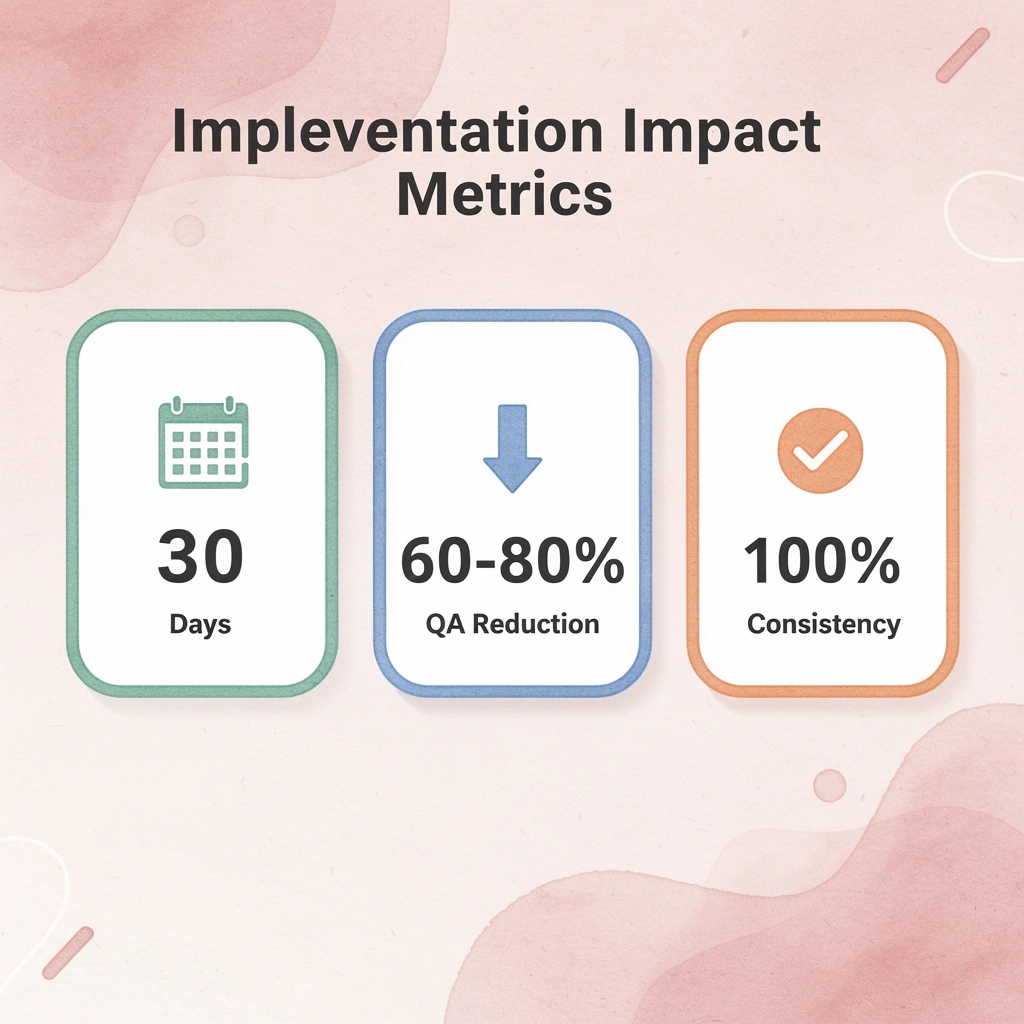 Key metrics showing implementation timeline and efficiency gains - Observe.ai Competitors
