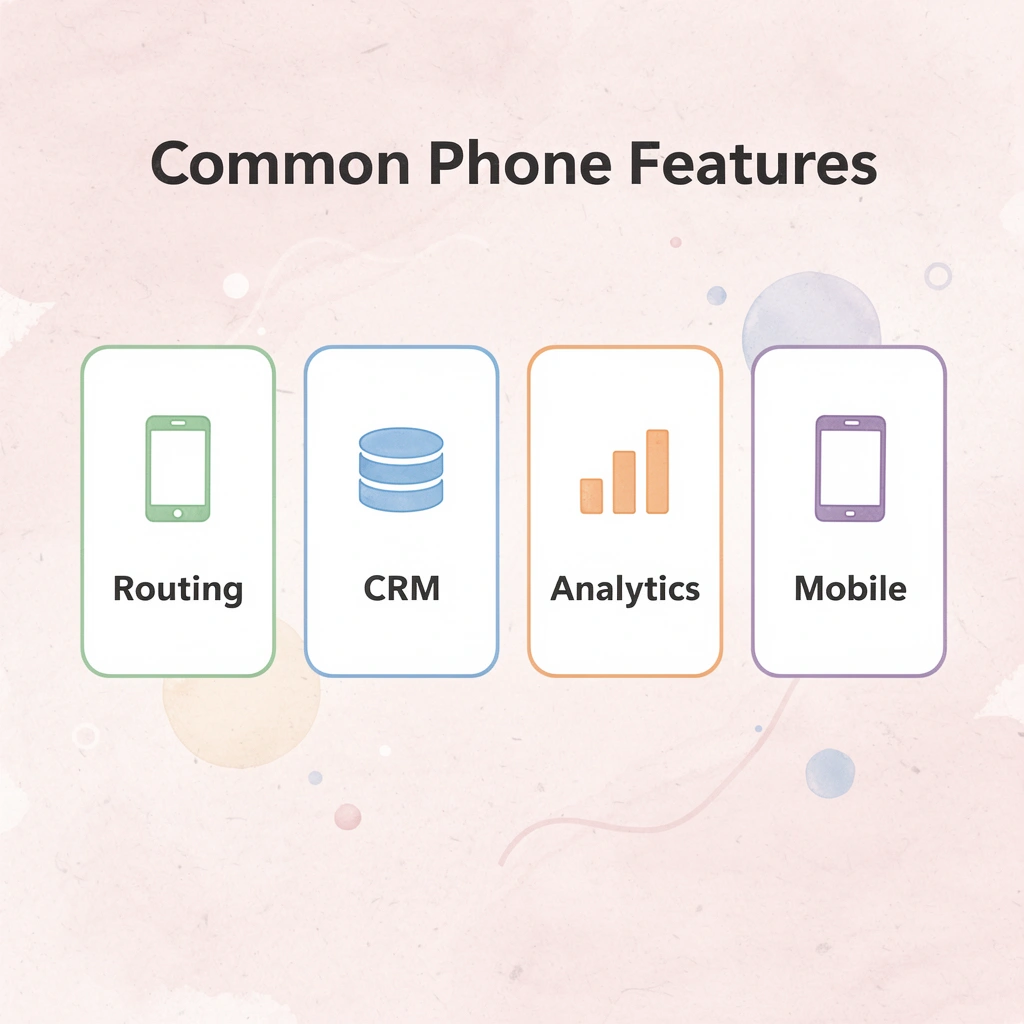 Infographic showing common business phone system features - Aircall vs Dialpad
