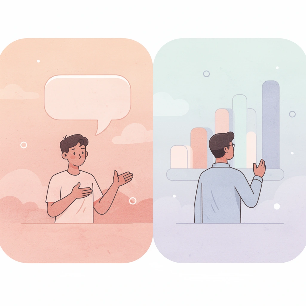 Split scene illustration showing two different business communication approaches - Aircall vs Dialpad
