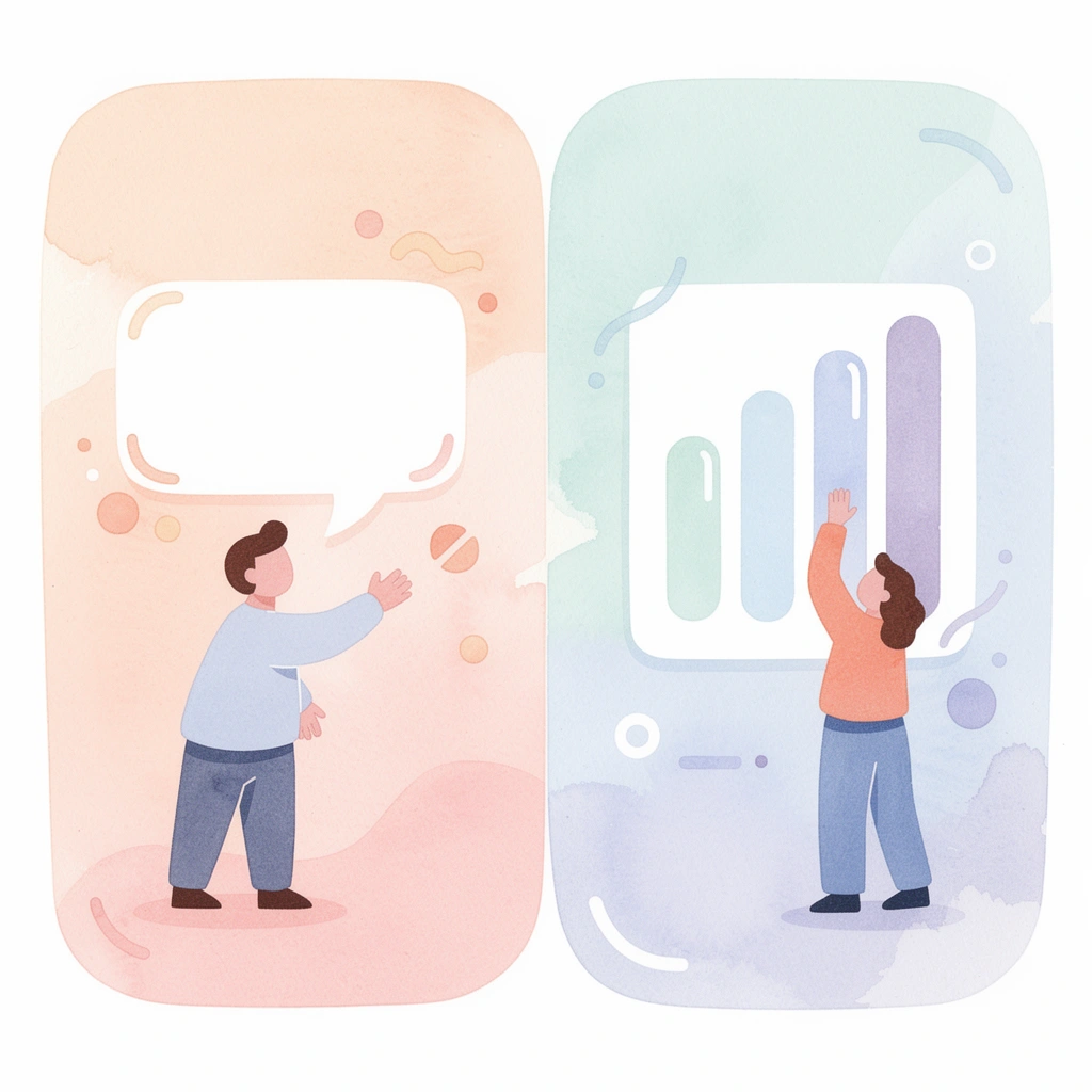 Split scene illustration showing different team approaches to platform selection - Aircall vs Dialpad
 