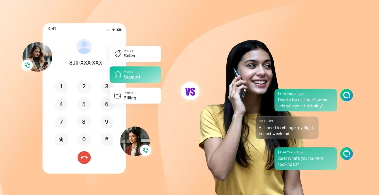 woman on a call - IVA vs IVR
