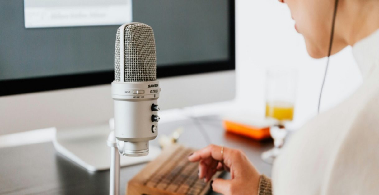 woman recording voice - Speech Analytics Use Cases