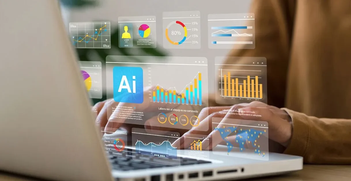 woman typing on a laptop - How to Use AI in Sales