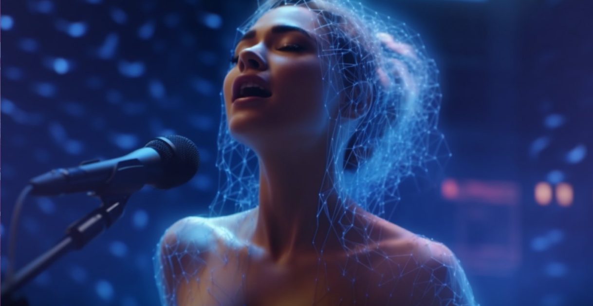 girl singing AI