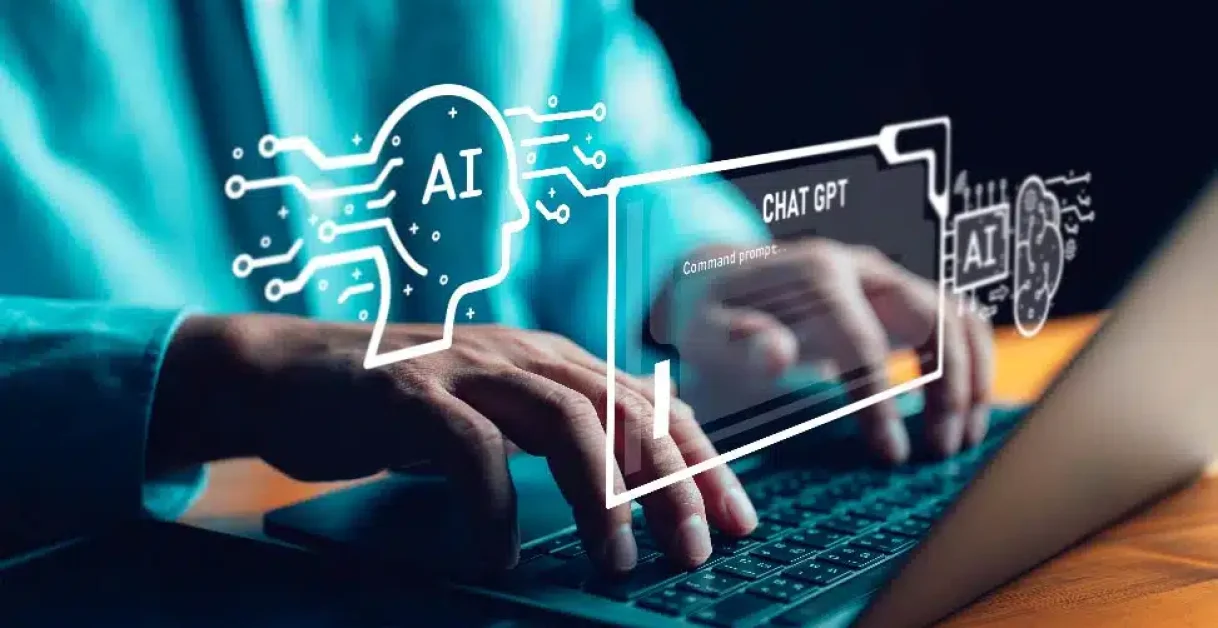 man using a laptop - Mistral AI