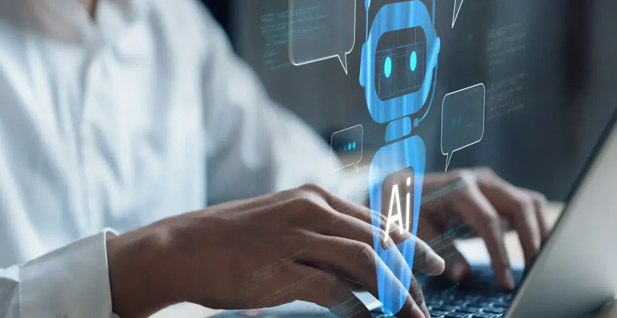 Person Using AI - Conversational AI IVR