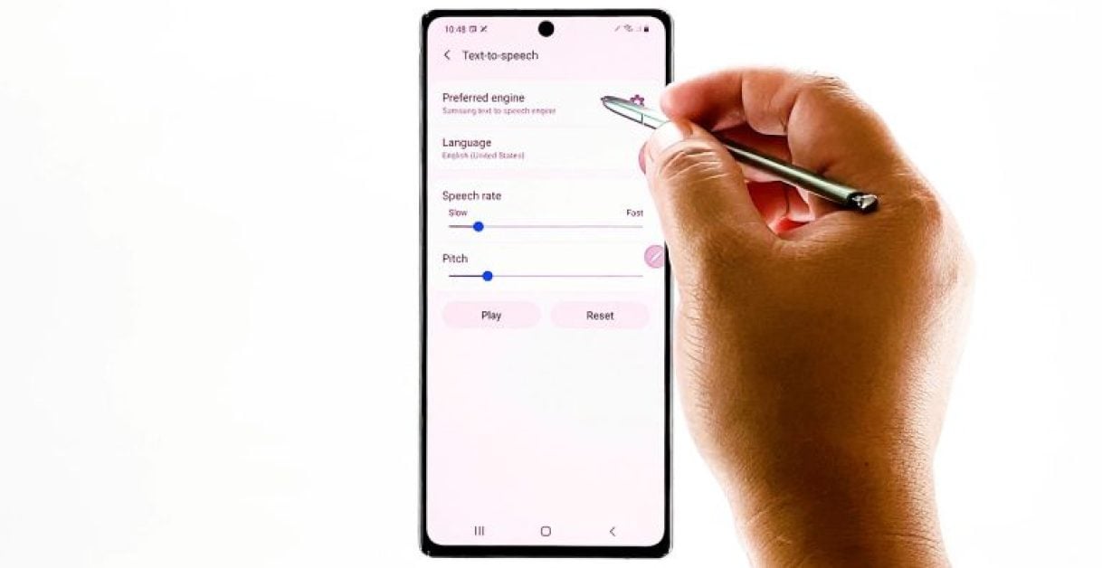 man using samsung phone - How to Use Text-to-Speech on Samsung