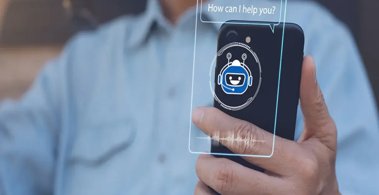 Person Using Mobile - Voice Bot Solutions