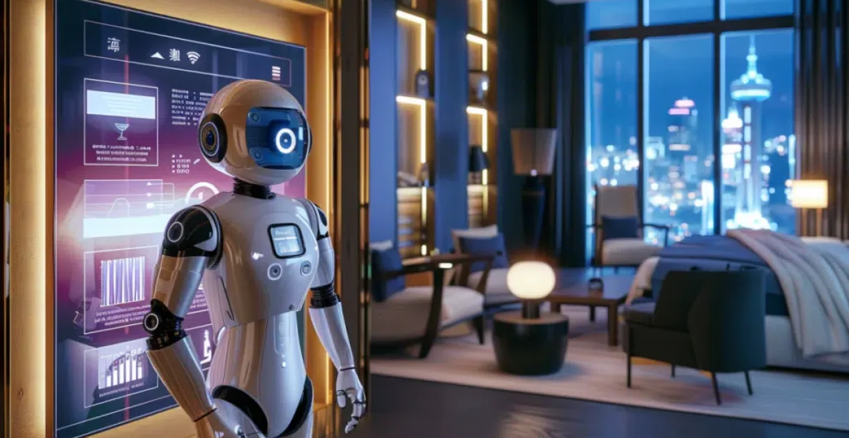 ai bot in bedroom - AI in the Hospitality Industry